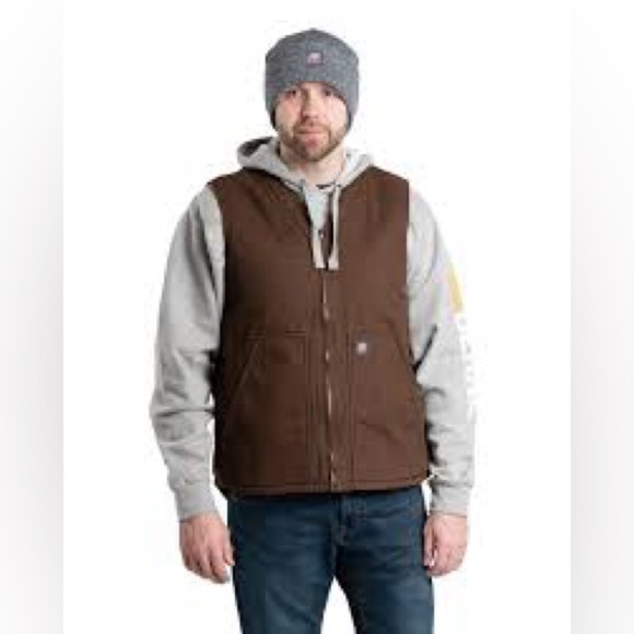 Berne high country vest Sherpa lined v-neck duck vest men’s size XL work wear - Picture 1 of 10